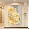 Pintura decorativa para sala de estar estilo crema pintura de escritorio ins pintura de suelo de flor de peonía mural de fondo de sofá pintura colgante para porche