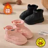 Botas de Neve Pato Amarelo Botas de Menino Novas Botas de Algodão para Meninas Sapatos de Algodão Espessos e Quentes Superfície de Couro Impermeável e Veludo