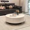Mesa de centro redonda de ardósia designer para sala de estar, adequada para casas pequenas, luxo leve moderno, minimalista, de alta qualidade, novo estilo de mesa de chá pequena