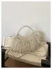 Bolso de cubo de felpa transfronterizo estilo ins de gran capacidad, bolso de hombro y bandolera para mujer, nuevo bolso versátil de moda 2025