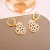 Moda Europea y Americana Pendientes de Calabaza Calados de Perlas Diseño de Nicho Pendientes Casuales Elegantes Lujo Accesible Pendientes de Gama Alta para Mujer