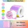 Novo Papel Térmico Laser de Ponto Holográfico Redondo Compatível com Phomemo M110 Papel de Etiqueta Térmica Prata 50mm