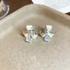 Brincos de pétalas em pintura a óleo degradê estilo férias na praia, frescos e doces, luxo leve, nicho, brincos de alta qualidade