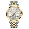 Reloj Mecánico Automático Completo Oris Impermeable Luminoso de Negocios Multifunción Calendario Perpetuo Calado para Hombre