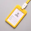 Porta-tarjeta de identificación de plástico de doble cara, Porta-credencial de trabajo, Porta-tarjeta de identificación de estudiante transparente, Porta-tarjeta de identificación de empleado