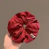 Goma para el pelo de tela texturizada de color sólido Estilo coreano Goma para coleta Estilo nuevo 2025 Simple y versátil Goma para el pelo roja y azul
