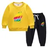 Conjunto de suéter infantil outono e inverno 2023 Estilo ocidental novo grande infantil de veludo acolchoado quente de inverno com mangas compridas