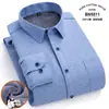 Camisas de Algodón Oxford a Cuadros de Manga Larga para Hombre para Primavera e Invierno, Versátiles Resistentes al Frío Camisas de Negocios para Caballero con Estampado Flock, Venta al por Mayor