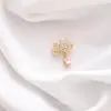 Broche de Laço Coração Simples para Mulheres, Corsage de Luxo, Alfinete Anti-Exposição para Gola Feminina, Alfinete de Cardigã, Acessório de Roupa