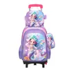 Os alunos podem ser equipados com mochila escolar de duas rodas e seis rodas, mochila de desenho animado infantil de três peças, vendas diretas da fábrica