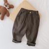 Pantalones Casuales de Color Sólido para Niños, Bolsillos Pequeños Izquierdo y Derecho, Pantalones de Moda Estilo Coreano para Niños de Otoño, Pantalones Largos de Bebé para Otoño Ck062