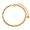 Pulsera Minimalista de Acero de Titanio Chapado en Oro PVD Estilo Ins Europeo y Americano, Joyería de Cadena Lisa Versátil Minimalista Apilable de Lujo Ligero
