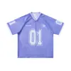 Ropa para Hombre Jie Zhan Camiseta Deportiva de Punto con Estampado Digital 2026 Comercio Exterior Transfronterizo Europea y Americana Holgada Cuello en V