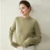 Nuevo Suéter de Cachemir Grueso de Punto Trenzado de Color Sólido con Cuello Semi-Alto para Mujer, Otoño/Invierno 2026, Holgado y Suave Capa Interior