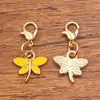 Accesorios de joyería de aleación multicolor y multiestilo, dijes colgantes de esmalte dorado KC, colgantes de flor, corazón, pentagrama y chile