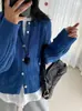 Cardigã de tricô grosso e macio estilo retrô coreano com gola redonda para mulheres, nova coleção outono/inverno, com mangas raglan, jaqueta suéter de comprimento curto