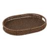 Cesta Oval de Plástico tipo Ratán Tejida a Mano para Frutas, Snacks, Pan, Cesta de Almacenamiento para Sala de Estar, Bandeja de Exhibición