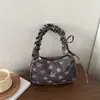 Bolso de Mano Japonés Dulce Elegante de Nicho Bolso Simple de Hombro Debajo del Brazo 2026 Nuevo Estampado Bolso de Media Luna Plegado para Mujer