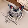 Presilha de cabelo com laço estampado em acrílico, luxo leve e alta moda, pinça de garra estilo étnico, design único, acessório de cabelo de nicho para mulheres