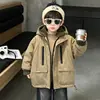 Chaqueta de Terciopelo Plus para Niños Otoño Invierno 2026 Nuevo Estilo Coreano Bonita Ropa de Invierno para Niños Sudadera con Capucha Espesa para Niño Pequeño