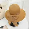 Sombrero de Verano para Mujer con Visera, Cinta y Lazo, Adecuado para Viajes, Playa, Protección Solar, Vacaciones, Costa, Sombrero de Pescador Adelgazante, Sombrero de Paja