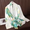 Lenço de seda brilhante elegante da moda feminino fino macio lenço de seda artificial tamanho grande xale de proteção solar TikTok entrega ao vivo