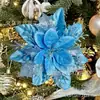 Polvo de Oro Transfronterizo Flores de Navidad Decoraciones para Árbol de Navidad Accesorios Flores Artificiales de Navidad Venta al por Mayor Palabras Clave Calientes Transfronterizas Fba