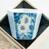 Taza de Té Azul Jazmín Tinta Borracha, una taza de cerámica especial para el anfitrión, un juego de té de alta gama y personalizado, una taza exquisita para disfrutar del té