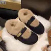 Versión de piel de vaca con suela gruesa y peluda, zapatos Birkenstock para mujer, nuevo estilo 2026, otoño e invierno, con felpa, cálidos, zapatos de algodón, zapatos Mary Jane