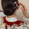 Horquilla de pelo con borla de perlas super de hadas en forma de U, sentido de la marea nacional, horquilla de pelo en forma de abanico, horquillas para el cabello para mujer, estilo antiguo, tocado Hanfu, accesorios para el cabello