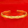 Jin Jiahua galvanoplastia al vacío personalidad pared interior lisa pulsera de bambú sección de apertura pulsera de alto relieve joyería de boda