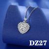 Collar de moissanita de imitación de 2 quilates para mujer, chapado en platino PT950, cadena de clavícula con colgante de ocho corazones y ocho flechas de circonita.