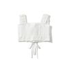 25062-25 Nuevo Estilo de Verano Francés Estilo Lujuria Pura Encaje Lazo Cordón Top Chaleco Ultracorto