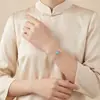 Pulsera de Joyería de Cuentas Redondas de Cristal Blanco Natural y Aguamarina, Unisex, Cuentas Huecas de Verano, Venta al por Mayor