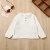 Fornecimento Direto da Fábrica Nova Roupa Infantil Coreana Camisetas Casuais para Meninos Meninos e Meninas Bebê Tops de Algodão Camisa Base Elástica