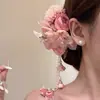 Nuevo Pasador de Flores Rosas Estilo Antiguo Chino Hanfu para Mujer, Pin de Borla Súper de Hada, Accesorio para el Cabello para Qipao Fotos de Viaje