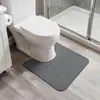 Tapete de Borracha Veludo Tecido Ferradura Cruzada Conjunto de Três Peças Tapete de Banheiro Antiderrapante Tapete de Piso de Banheiro