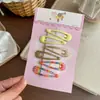 Nuevos Pasadores de Pelo para Niñas con Estampado Colorido de Lunares y Gotas de Agua, Set de 6, Dulces y Versátiles Pasadores para el Cabello de Niñas, Accesorios para el Cabello
