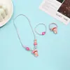 Pulsera de joyería acrílica para niños, juego de collar con cuentas de girasol de colores con forma de caricatura, artículos decorativos al por mayor