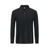 Camisa Polo de Manga Larga con Cuello Alto y Media Cremallera de Lyocell tipo Seda de Doble Cara para Primavera y Otoño Ropa de Trabajo Corporativa Personalizada con Logo Impreso o Bordado