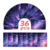 Novo Conjunto de 36 Cartões com Frases Inspiradoras do Céu Estrelado para Decoração de Mesa e Parede, Materiais para Diário, Cartões com Frases Motivacionais