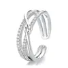 Anel aberto curvo de camada dupla transfronteiriça Ins Style Niche Personality Light Luxury Meson Elegant High-grade Finger Ring
