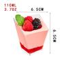 Vaso Trapezoidal de Plástico Transfronterizo con Tapa Vaso Alto para Postre Vaso para Mousse Vaso para Pudín Vaso Pequeño para Vino Vaso Transparente para Helado