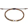 Pulsera Nueva de Cristal para Arroz Tejida a Mano Ojo del Diablo con Cuentas de Ojo Esmaltado para Mujeres