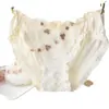 Suministro a Largo Plazo de Ropa Interior Triangular Linda para Mujer Estilo Japonés Fresca Estampada Multicolor de Seda de Leche Bordada de Princesa