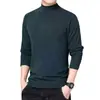Camiseta masculina de manga comprida térmica dupla face com gola alta para outono e inverno, roupa íntima quente de temperatura constante, camiseta básica lisa para atacado