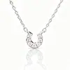 Collar de Herradura Mini Ultra-Delgado en Forma de U con Diamantes Completos Estilo Japonés, Luz Deslumbrante de Lujo, Diseño de Nicho Exquisito, Sensación de Alta Gama, Cadena Versátil para Clavícula