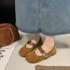 Zapatos planos de suela blanda, de una sola tira 2026, diseño de punta dividida artificial, zapatos Mary Jane artísticos vintage para mujer, para primavera y otoño