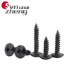 Tornillos Autorroscantes de Cabeza Plana Grande de Acero Inoxidable 304 Negro M3M4M5M6 Tornillos Autorroscantes de Cabeza de Paraguas Cruzada Recubiertos de Zinc Negro Ta