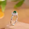 Anel de Prata com Personalidade Estilo Fresco Prata S925 Inlaid Jade Grau A Moda Nicho Luxo Leve Versátil Simples